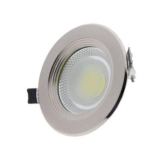 LED COB Downlight Round Inox 20W Teplá biela