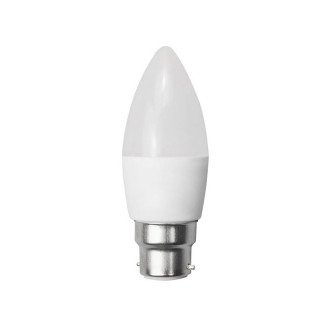 LED sviečka C37 B22  6W Studená biela