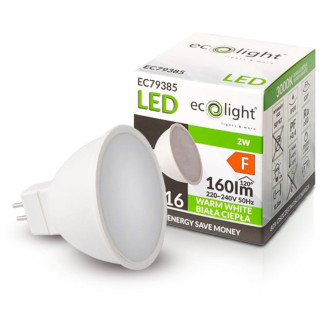 LED žiarovka MR16 12V 2W teplá biela