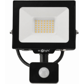 LED reflektor 30W 2v1 - neutrálna biela + čidlo pohybu