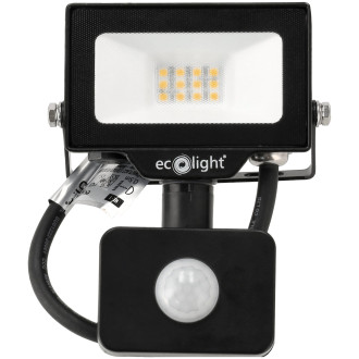 LED reflektor 10W 2v1 - neutrálna biela + čidlo pohybu