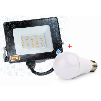 LED reflektor IVO-2 20W - neutrálna biela + LED žiarovka 10W...