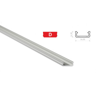 Hliníkový profil pre LED pásky D mini povrchový 1m ELOXOVANÝ