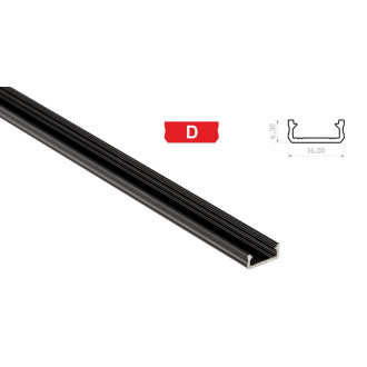 Hliníkový profil pre LED pásky D mini povrchový 1m ČIERNY