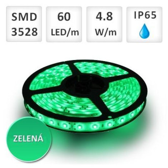 5m bal. zelený LED pás vodeodolný 60 SMD2835 4.8W/m IP65