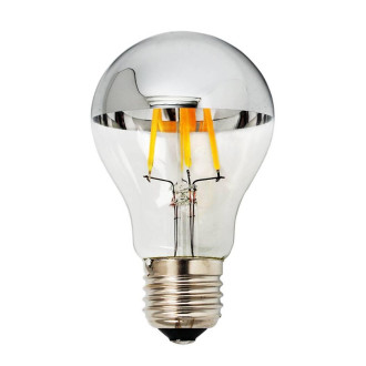 LED žiarovka A60 E27 Half Silver Glass 7W Teplá biela