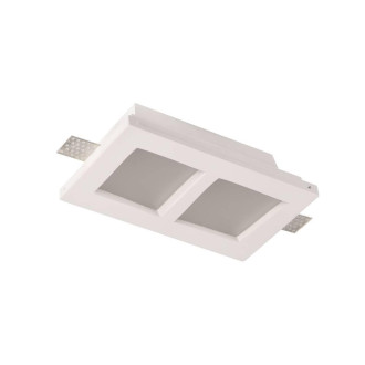 Ceiling Fitting Trimless Recessed Square Frosted Glass GU10*2