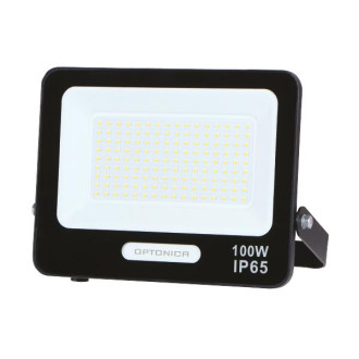 LED reflektor čierne telo IP65 s 15 cm kábel 100W Studená biela