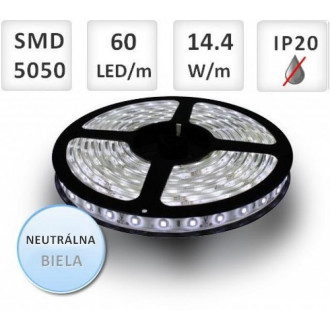 1m LED pás do interiéru 60 SMD5050 14,4W/m neutrálna biela, IP20